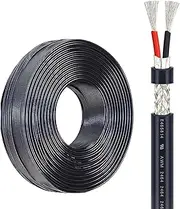 UL Listed 2-Core Shielded Cable 28-16AWG Tinned Copper Communication Signal Wire PVC Insulation Hookup Wire Suitable for Signal Transmission Sensors Etc(200ft,20AWG-2C)