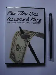 PEN THRU BILL ILLUSION & MORE DVD WITH PEN BY MAGIC MAKERS TRICK BEN SALINAS
