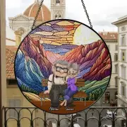 Personalized Carl and Ellie Suncatcher, Carl and Ellie Stained Glass Suncatcher