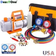 Professional Vacuum Pump Manifold Gauge Set HVAC A/C Refrigeration Kt Diagnostic
