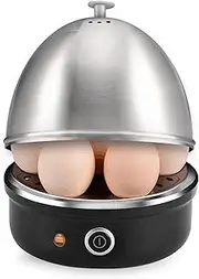 Rapid Egg Cooker: 7 Egg Capacity Electric Egg Cooker for Hard Boiled Eggs, Poached Eggs, Scrambled Eggs, or Omelets with Auto Shut Off Feature