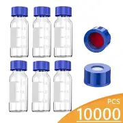 10000pcs 2mL Autosampler Vials HPLC 9-425 Clear Glass Screw Caps Writing Area GC