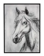 Peyton Lane Horse Shaded Drawing Canvas Framed Wall Art