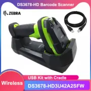 Zebra DS3678-HD3U42A2SFW 2D USB Bluetooth Wireless Barcode Scanner w/ Cradle&PSU