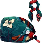 [YTYVAGT] Scrub Caps Women,Scrub Hats Suitable for Women,Animal Bird and Wild Flower Pattern