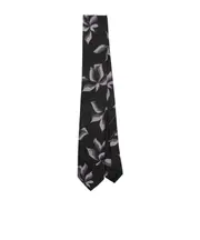 floral-jacquard tie One size black