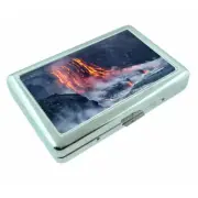 Volcanoes D9 Silver Metal Cigarette Case RFID Protection Wallet