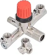 Air Compressor Switch Tube,Double Outlet Tube with a High Accuracy,Double Outlet Metal Valve Regulator Fitting Accessory with V-Shaped,Air Compressor Manifold Parts Regulator