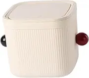 B Baosity Countertop Trash Can Waste Basket Nonslip with Lid Reusable Small Trash Can Garbage Basket for Vanity Bathroom Dorm Kitchen