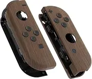[eXtremeRate] Soft Touch Grip Wood Grain Joycon Handheld Controller Housing with Full Set Buttons, DIY Replacement Case for Nintendo Switch Joy-Con & Switch OLED Joycon – Console Shell NOT Included
