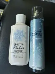 Bath and Body Works Frosted Coconut Snowball Body Lotion & Fragrance Mist Spray