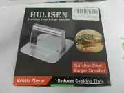 Hulisen Stainless Steel Burger Smasher - Boots Flavor - Reduces Cooking Time