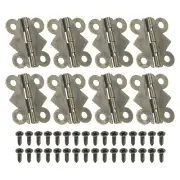 Small Jewelry Box Hinge 7/8 inch, 8 Pack 180-degree Butterfly Hinge, Brown