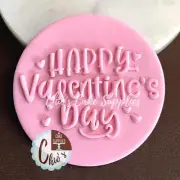Happy Valentine's Day Fondant Debosser Stamp