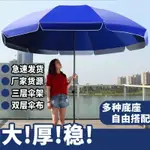 免運 遮陽傘 圓形伸縮戶外遮陽太陽大號沙灘傘擺攤傘庭院雨傘防風折疊廣告雨傘