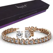 Boxed Venice Bracelet And Earrings Set Rose Gold Embellished with SWAROVSKI® Crystals