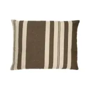 Dark Brown Stripe With Feather Down Insert Lumbar Pillow