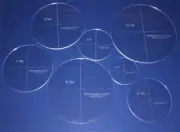 Circle Template 7 Piece Set. 4",5",6",7",8",9",10" - Clear 1/4" Thick