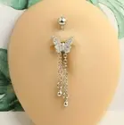 1pc Butterfly Stainless Steel Women Dangle Belly Button Ring