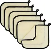 PHOGARY 6 Pack Exfoliating Wash Cloths for Body Scrub and Face Clean, Dual-Sided Exfoliating Wash Towels Bath Washcloths for Men Women Skin Massage (Rough Exfoliating Side and Soft Terry Side)
