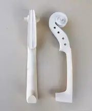 1x Strad 1/2 Maple White Violin Head Neck Pre Carved 4 String Hole