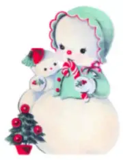 Vintage Image Christmas Baby Snowman Snowmen Waterslide Decals CHR237