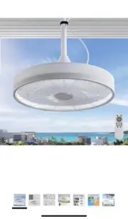 16" Outdoor Ceiling Fans with Lights,Portable Ceiling Fan with Remote, Plug in