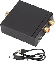 KOSDFOGE Digital to Analog Converter Aluminum Alloy DAC Digital to Analog Converter with USB Power Supply Cable