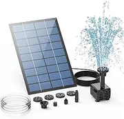 Outdoor Water Feature 2.5W Solar Fountain Pump,with 6Nozzles and 4ft Water Pipe,Solar Powered Pump for Bird Bath,Pond,Garden and Other Places Fountain Supplies(A-2.5W)