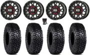 KS135 Grenade 15" Wheels Black 30" Intersect Tires Polaris RZR XP 1000 / PRO XP