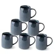 Large Coffee Mugs 18oz Handmade Ceramic Coffee Mugs Set Set of 6 Space Blue
