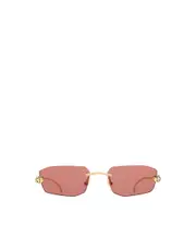 Cartier Geometric Frame Sunglasses 56 Pink