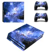 Sony PS4 Pro Console and Controller Skins / Decal-- Blue Space Design (P-0191)