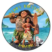 MOANA Edible Rice Paper Image Cake Birthday Party Topper Personalised 19cm