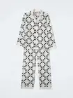 Off-White Virgil Abloh Arrow Pattern Silk Pajamas Size S White Black