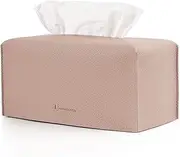 Goodsdeco PU Leather Tissue Box Cover - Tissue Holders, Tissue Box Case, Faux Leather Tissue Box Cover, Tissue Holder for Bathroom Countertop Office Home (Rectangle, Pink)