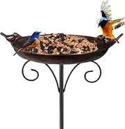Jiimhte Outdoor Bird Bath,Heavy Duty Birdbath Bowls Only - Shallow Portable Waterproof Decorative Water Feeder for Outside Balconies Gardens Drink Attracting Wildlife Patios