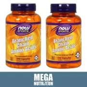 NOW Foods BCAA Branched Chain Amino Acids Capsules 3 Sizes Leucine Muscle Gain