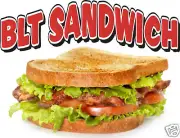 BLT Sandwich Concession Food Truck Van Decal 14" Vinyl Menu Sign Sticker