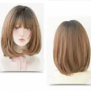 40cm Shoulder Length Honey Pudding Wig - Perfect for Round Faces