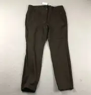 Talbots Pants Womens 12P Brown Flat Front Zip Pockets Skinny Ankle NWT