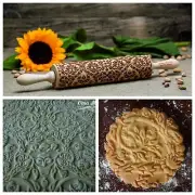 Engraved Rolling Pin Embossed Dough Roller Wooden cookie mold Baking Springerle