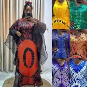 Women Print Loose Maxi Dress Dashiki Ankara African Dresses Abaya Kaftan Gown