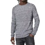 Buffalo David Bitton Worock Pullover Knit Sweater Men's Size XL Blue Cream
