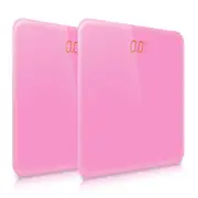 SOGA 2X 180kg Digital Fitness Bathroom Gym Body Glass LCD Electronic Scale Pink