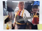 Donald Trump McDonalds Fries Signed Autographed Photo Authentic 8X10 COA T12