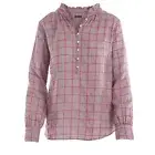 Talbots Pink Plaid Button-Front Long-Sleeve Top