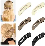 French Concord Lay Flat Claw Clips, 6Pcs Curved Hair Clips, Alligator Hair Clip for Various Hairstyles