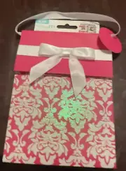 Gift CARD Holder - WRAP IT! Bag - Pink And White Pattern. With Closure