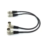 WJSTN Right-Angle Male XLR to Straight Female XLR, XLR Adapter Cable 2Pack